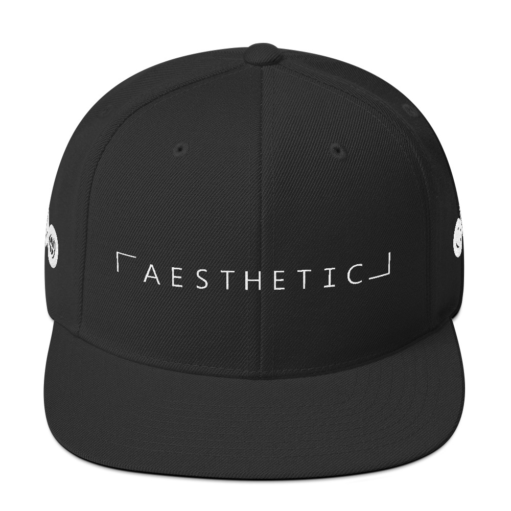 White on Black Aesthetic Snapback Hat - Moto Perpetua