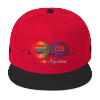 Red Top Black Text Aesthetic Snapback Hat