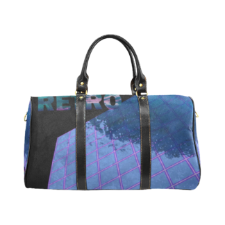 Vaporwave Waterproof Travel Bag Retro Wave Blue Water With Pink