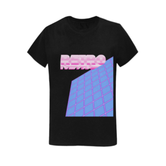 Vaporwave retro Grid Shirt PInk BLue