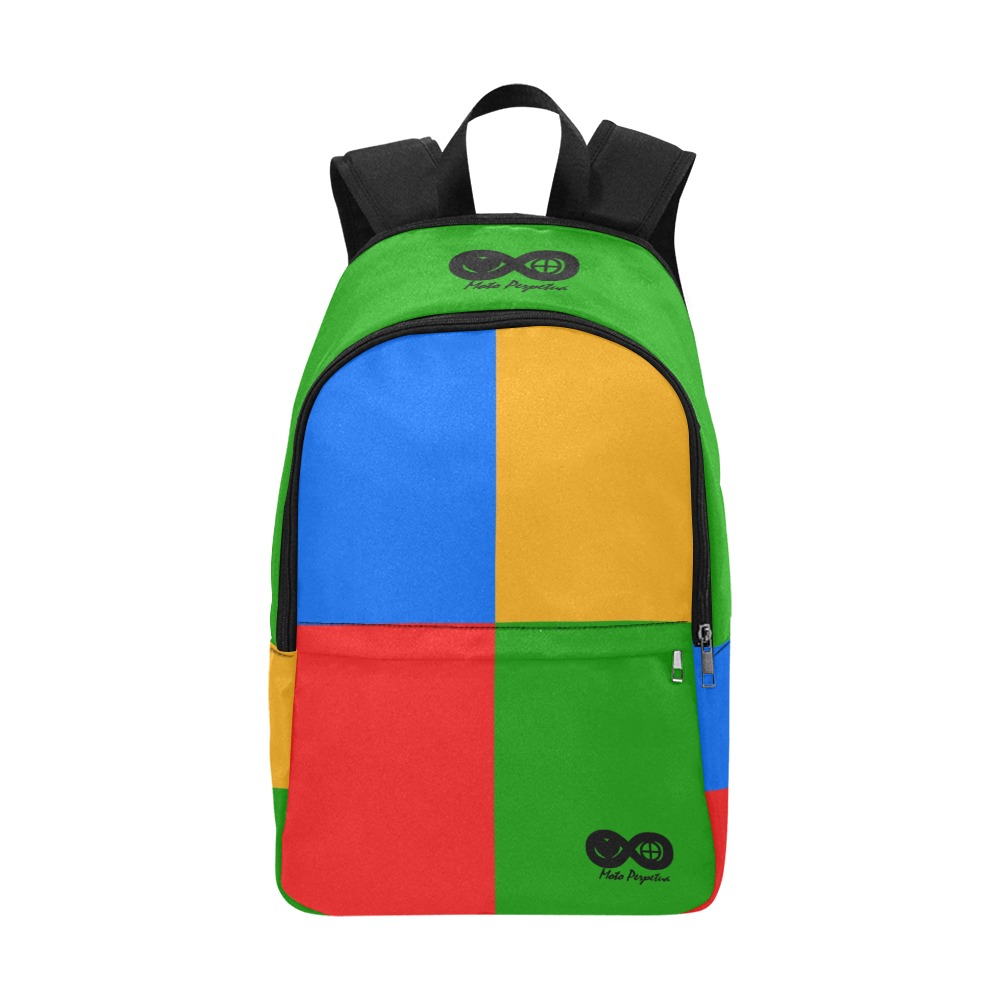 90s Color Block Fabric Backpack - Moto Perpetua