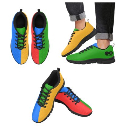 90s color block shoes yellow blue red green polaroid lacoste