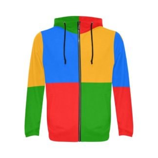 90s color block hoodie zipper