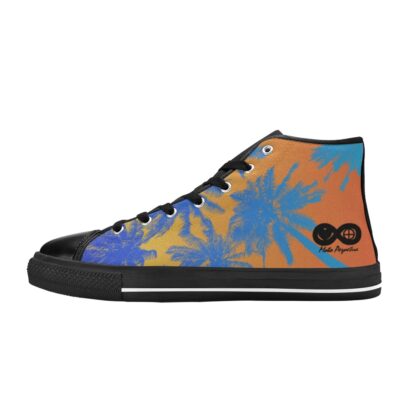 Vaporwave cosmo beach high-tops shoes canvas blue orange