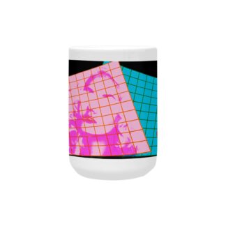 Blue-Pink Grid Woman Ceramic Mug (15oz) USA ONLY